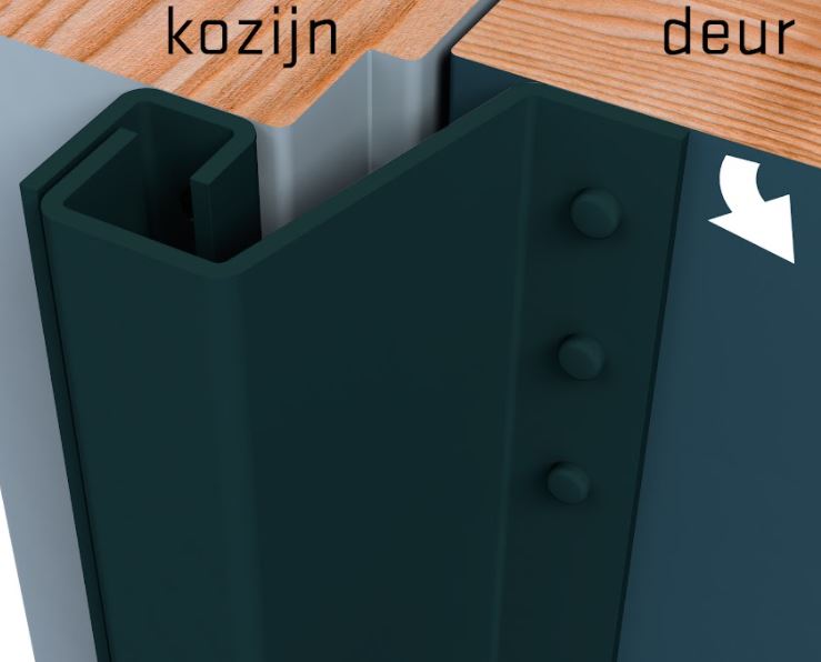 SecuStrip Anti-Inbraakstrip Plus Buitendraaiend 2300 mm Achterdeur Terugligging 14-20 mm Groen