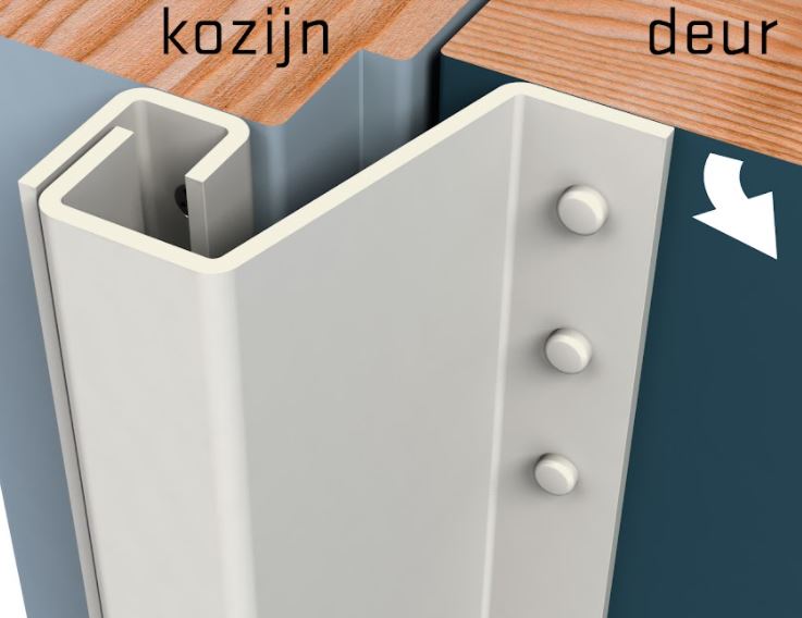 SecuStrip Anti-Inbraakstrip Plus Buitendraaiend 2300 mm Achterdeur Terugligging 14-20 mm Crème