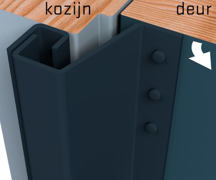 SecuStrip Anti-Inbraakstrip Plus Buitendraaiend 2300 mm Achterdeur Terugligging 14-20 mm Antracietgrijs