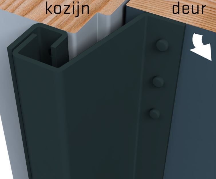 SecuStrip Anti-Inbraakstrip Plus Buitendraaiend 2300 mm Achterdeur Terugligging 21-27 mm Groen