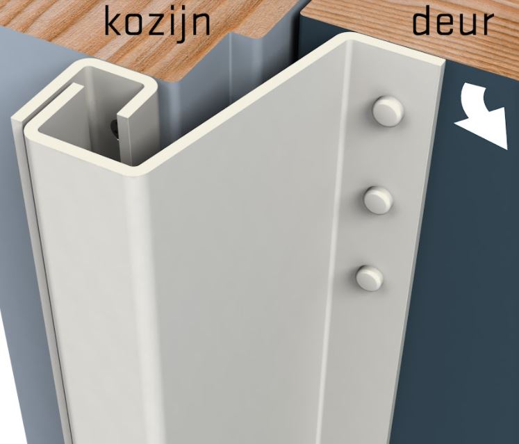 SecuStrip Anti-Inbraakstrip Plus Buitendraaiend 2300 mm Achterdeur Terugligging 21-27 mm Crème