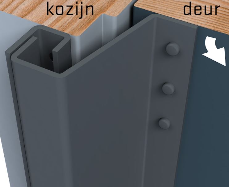 SecuStrip Anti-Inbraakstrip Plus Buitendraaiend 2300 mm Achterdeur Terugligging 21-27 mm Basaltgrijs