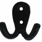 Kapstokhaak klein dubbel ijzer zwart