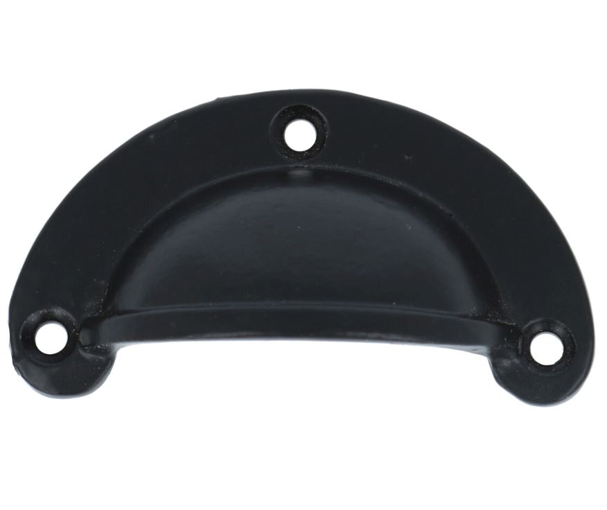 Komgreep massief ijzer zwart 70 x 35 mm