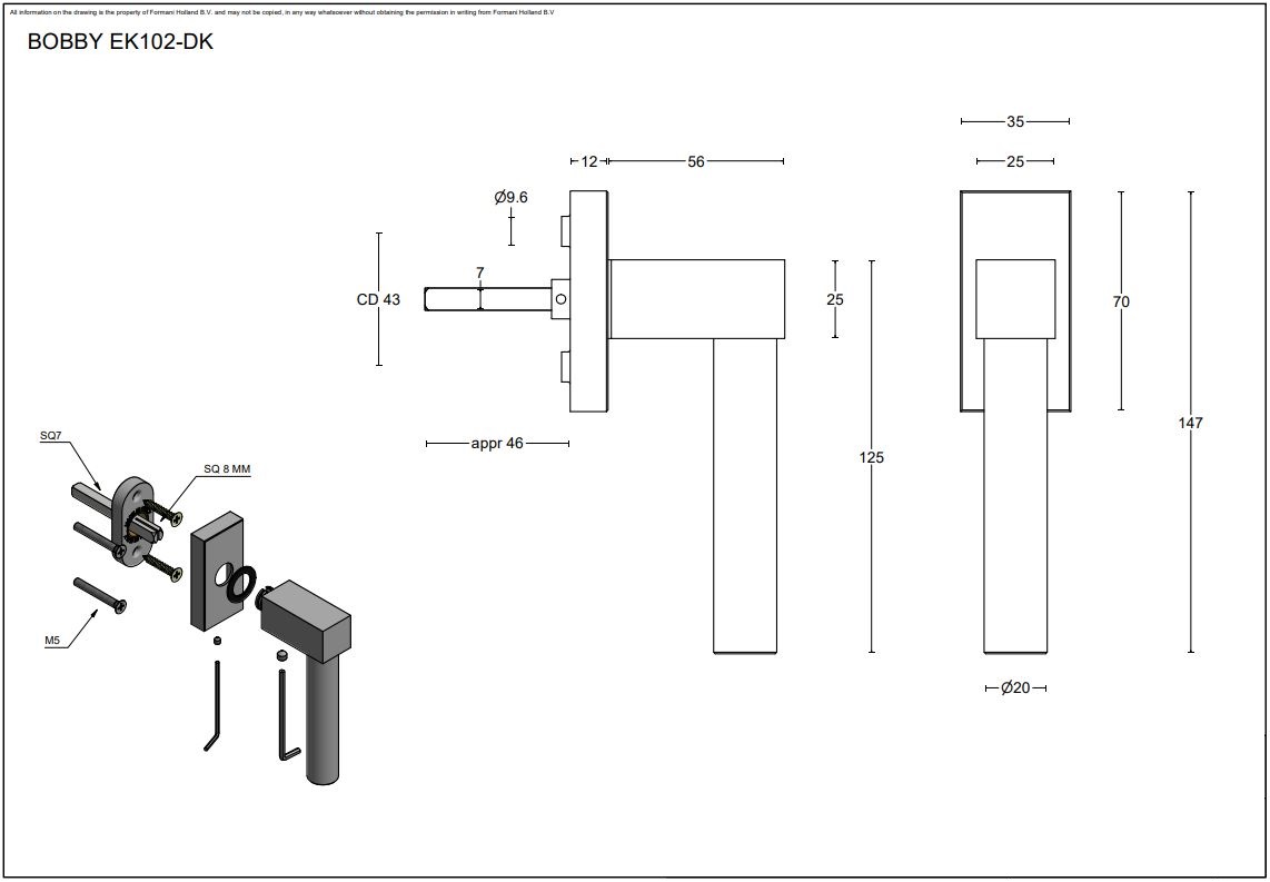 Draaikiepgarnituur BOBBY EK102-DK PVD mat zwart