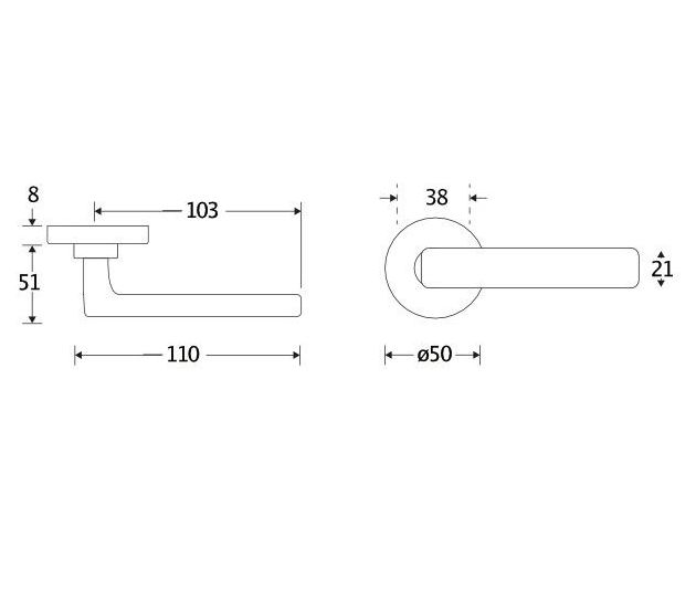 Deurkruk op geveerd rozet Padania/Vivo glans nikkel