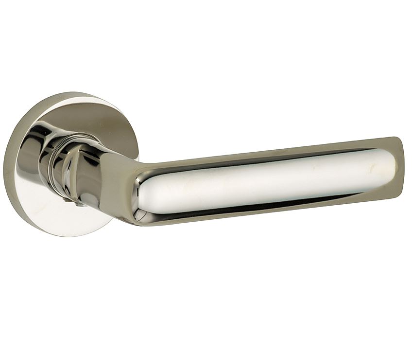 Deurkruk op geveerd rozet Padania/Vivo glans nikkel