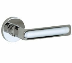 Deurkruk op geveerd rozet Padania/Vivo glans chroom