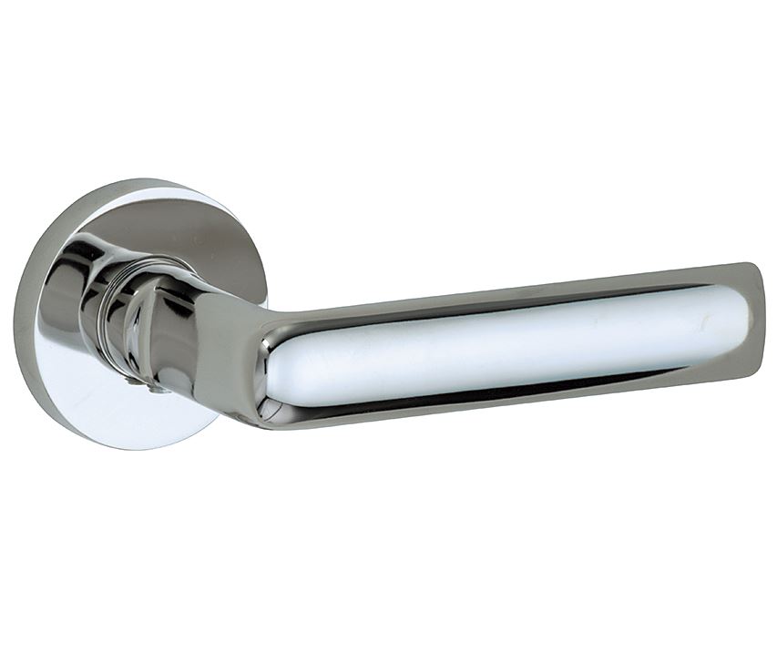 Deurkruk op geveerd rozet Padania/Vivo glans chroom