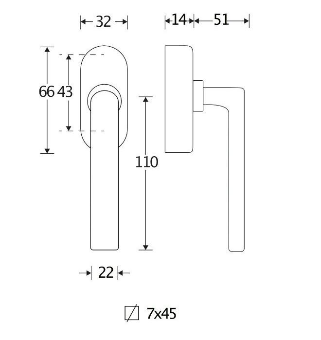 Draaikiepgarnituur Padania/Elegant glans nikkel