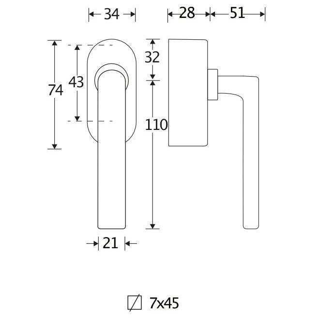 SKG2 Draaikiepgarnituur afsluitbaar Padania/Elegant mat nikkel ongelakt
