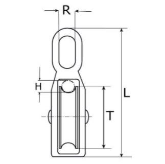 Katrol nylon wiel 9x40 mm verzinkt