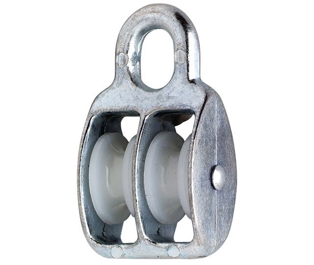 Katrol nylon wiel duplex 8x30 mm verzinkt