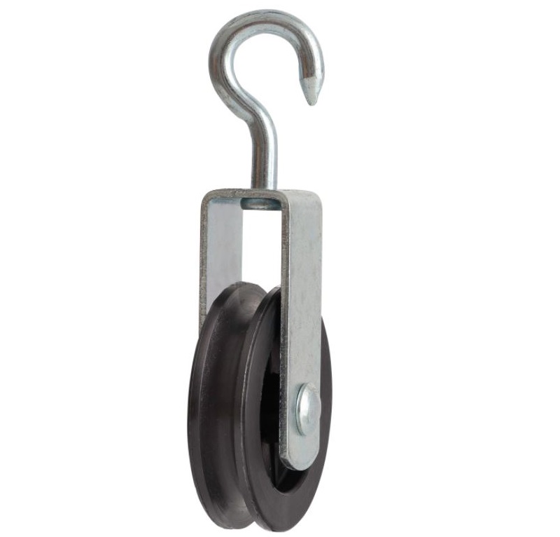 Katrol spitse haak 60 mm verzinkt