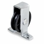 Staande katrol 40 mm open behuizing verzinkt