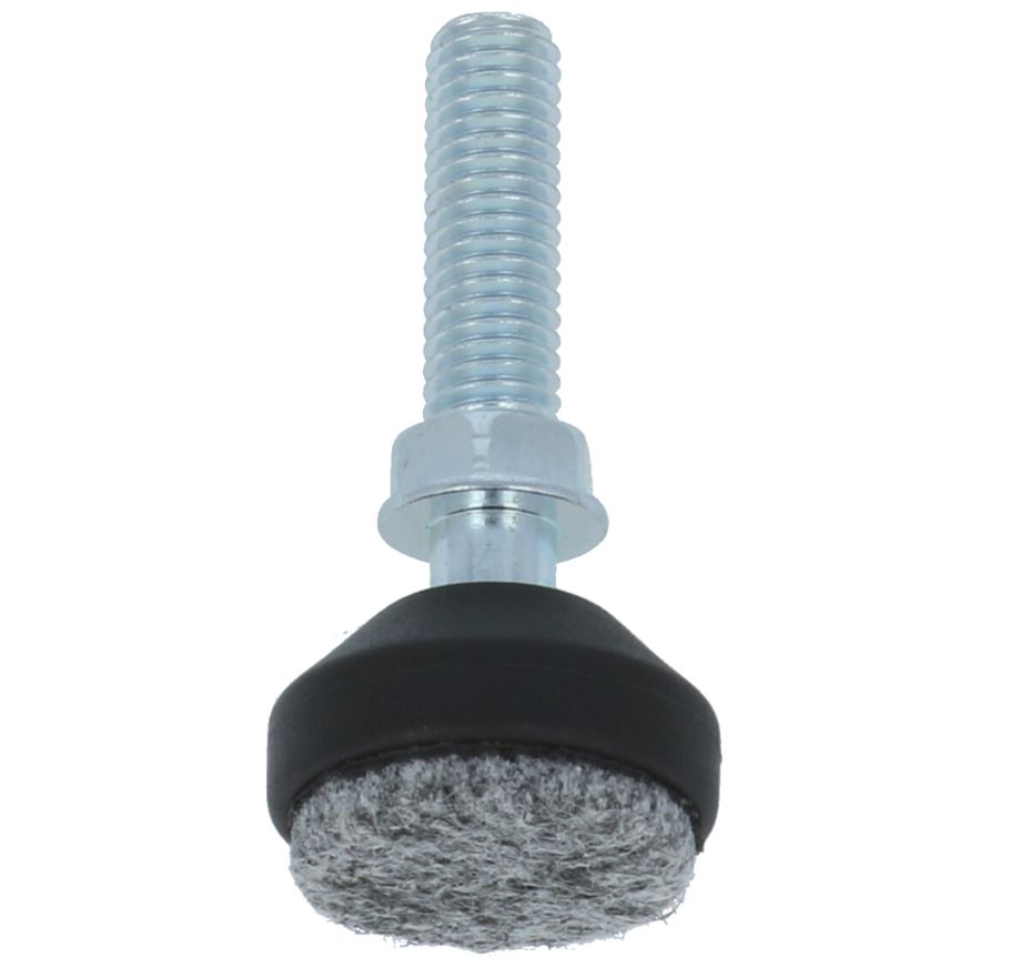 Stelvoet met Kogelgewricht 30mm M8X25 Zwart met Vilt