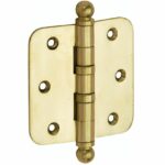 Kogellagerscharnier 89x89 ronde hoek bol messing ongelakt