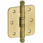 Kogellagerscharnier 89x89 ronde hoek bol messing antiek