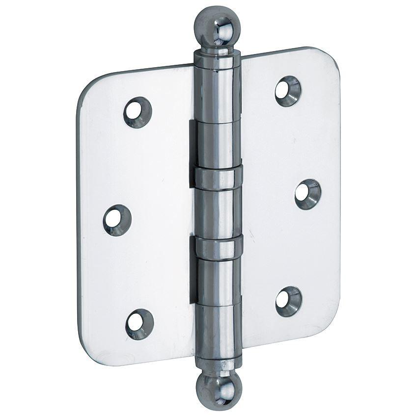 Kogellagerscharnier 76x76 ronde hoek bol glans chroom