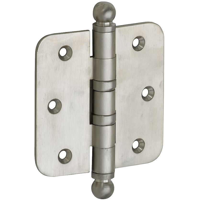 Kogellagerscharnier 89x89 ronde hoek bol mat nikkel ongelakt