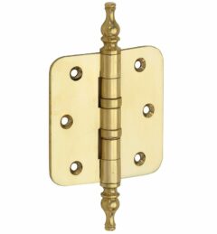 Kogellagerscharnier 89x89 ronde hoek vaas messing ongelakt