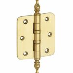 Kogellagerscharnier 76x76 ronde hoek vaas messing ongelakt