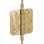 Kogellagerscharnier 89x89 ronde hoek vaas messing antiek