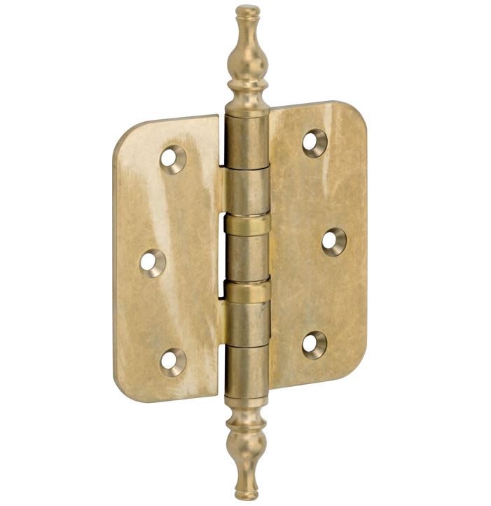 Kogellagerscharnier 89x89 ronde hoek vaas messing antiek