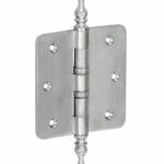 Kogellagerscharnier 89x89 ronde hoek vaas mat nikkel ongelakt