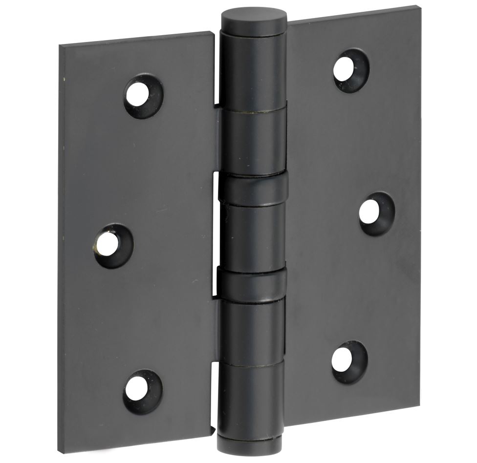 Kogellagerscharnier 89x89 rechte hoek vlak mat zwart