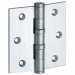 Kogellagerscharnier 76x76 rechte hoek vlak glans chroom