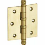 Kogellagerscharnier 89x89 rechte hoek bol messing gelakt