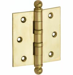 Kogellagerscharnier 76x76 rechte hoek bol messing gelakt