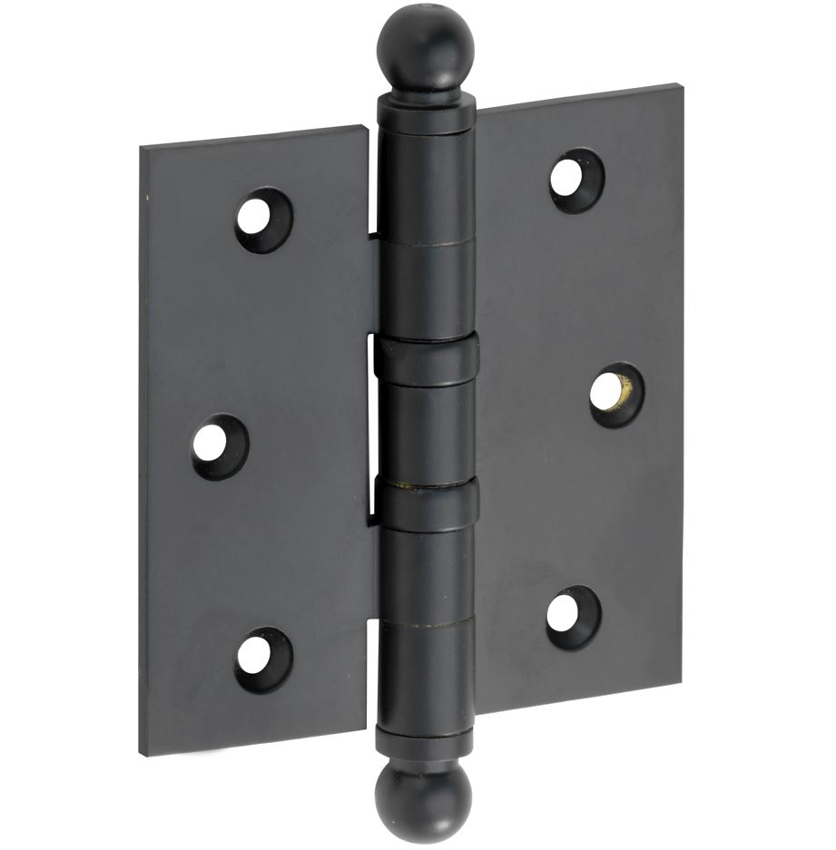 Kogellagerscharnier 76x76 rechte hoek bol mat zwart