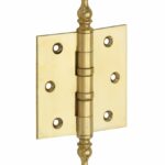 Kogellagerscharnier 76x76 rechte hoek vaas messing gelakt