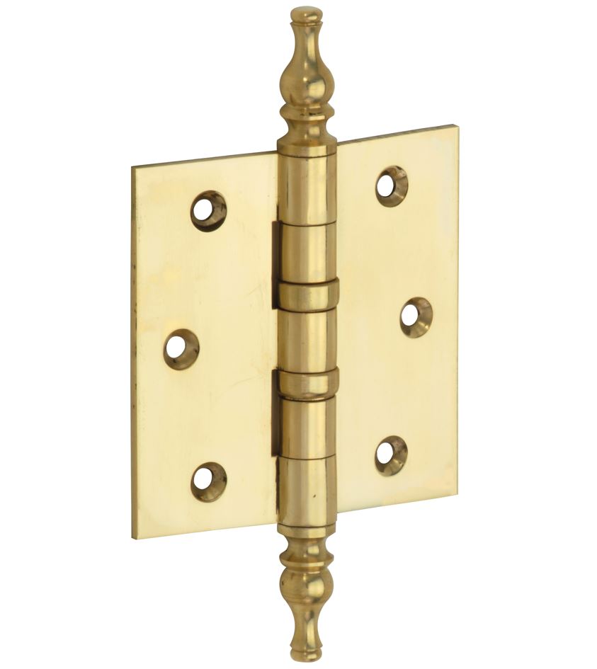 Kogellagerscharnier 76x76 rechte hoek vaas messing ongelakt