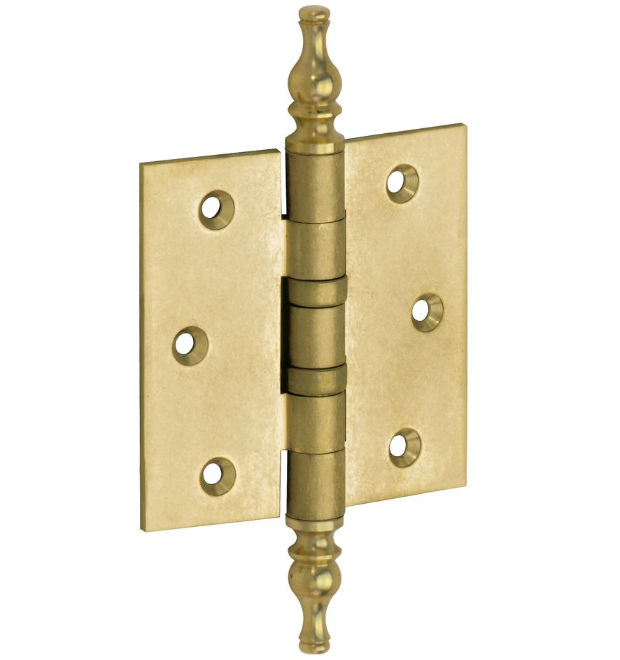 Kogellagerscharnier 89x89 rechte hoek vaas messing antiek