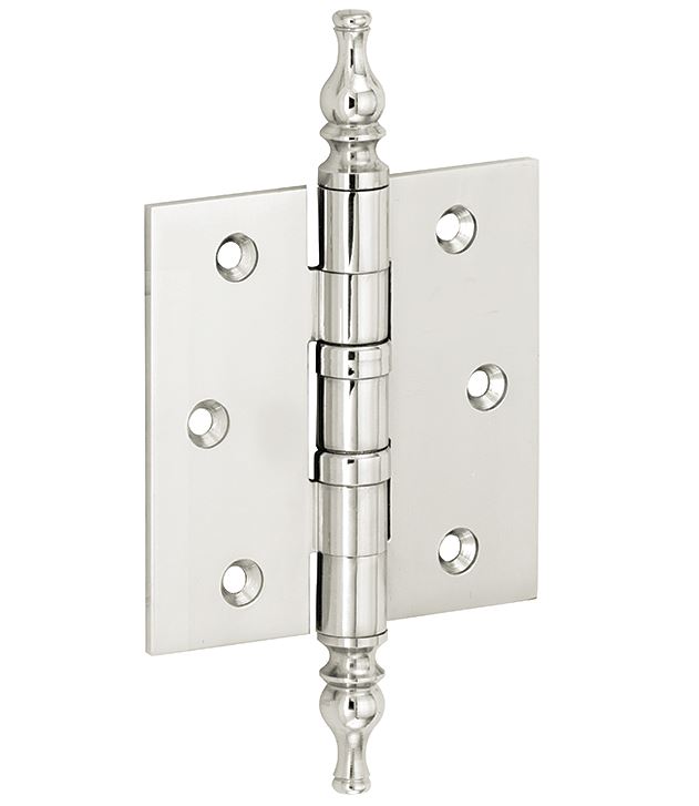 Kogellagerscharnier 89x89 rechte hoek vaas glans nikkel