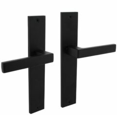 Intersteel deurkruk Hera op langschild blind mat zwart