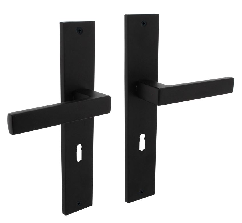 Intersteel deurkruk Hera op langschild SL56 mat zwart