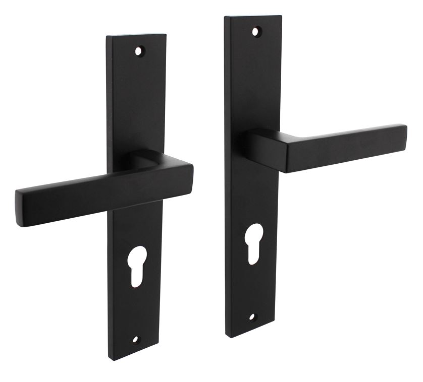 Intersteel deurkruk Hera op langschild PC72 mat zwart