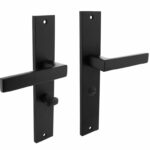 Intersteel deurkruk Hera op langschild WC63/8 mat zwart