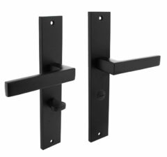 Intersteel deurkruk Hera op langschild WC63/8 mat zwart