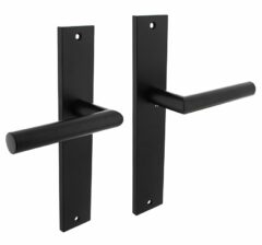 Intersteel deurkruk Bastian op langschild blind mat zwart