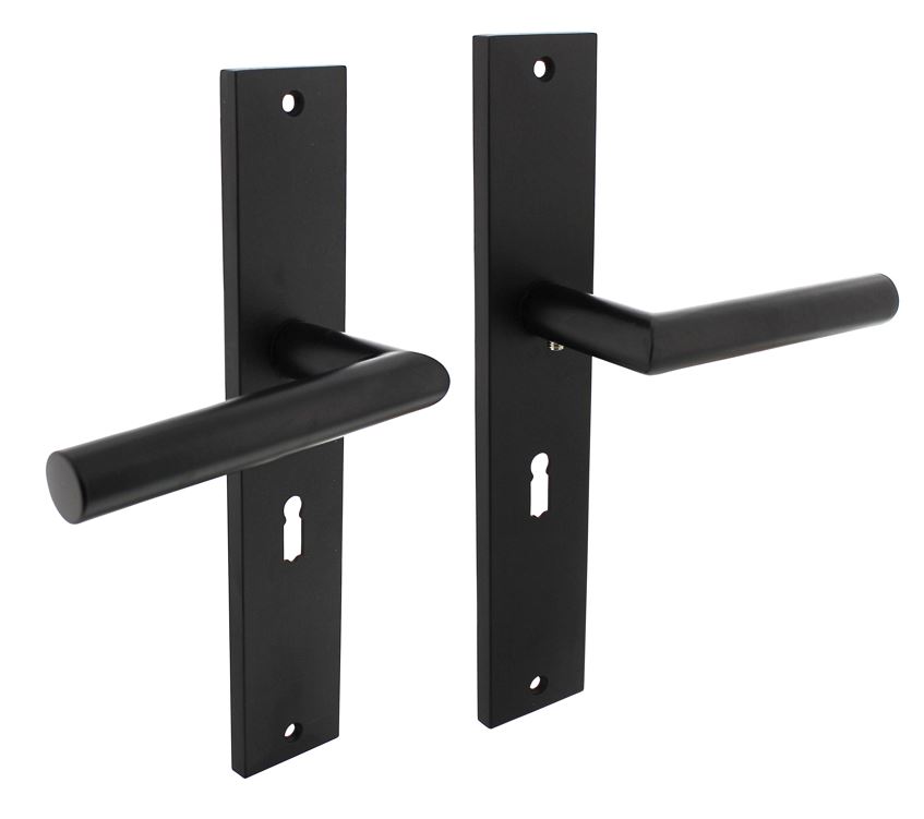 Intersteel deurkruk Bastian op langschild SL56 mat zwart