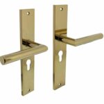 Intersteel deurkruk Bastian op langschild PC55 PVD messingkleur