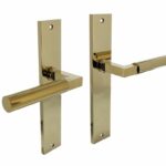 Intersteel deurkruk Bau-Stil op langschild blind PVD messingkleur