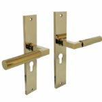 Intersteel deurkruk Bau-Stil op langschild PC55 PVD messingkleur