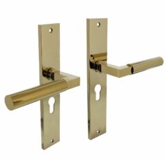 Intersteel deurkruk Bau-Stil op langschild PC55 PVD messingkleur