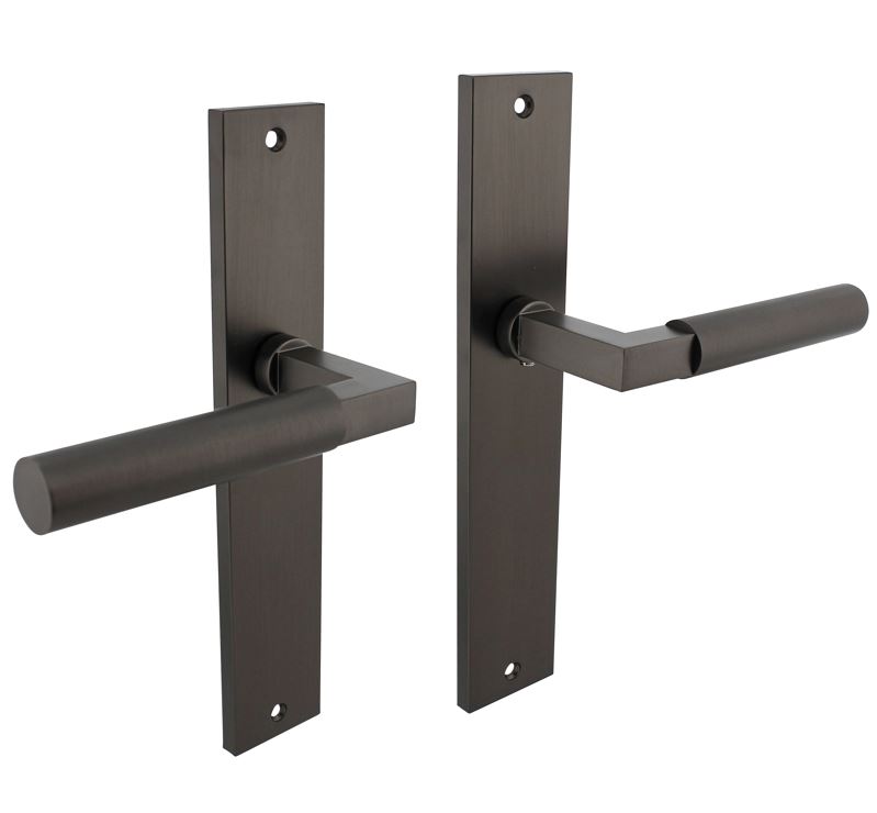 Intersteel deurkruk Bau-Stil op langschild blind antraciet grijs